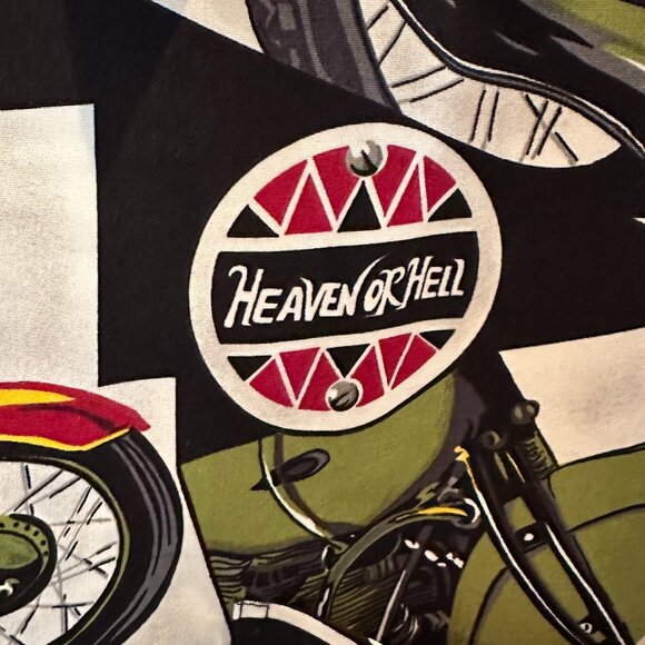 BOX OFFICE ISLAND Men's Motorcycle Theme Camp Shirt XL - Picture 5 of 10